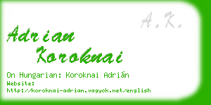 adrian koroknai business card