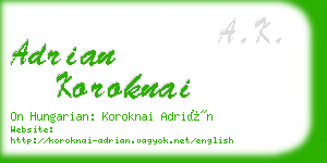 adrian koroknai business card